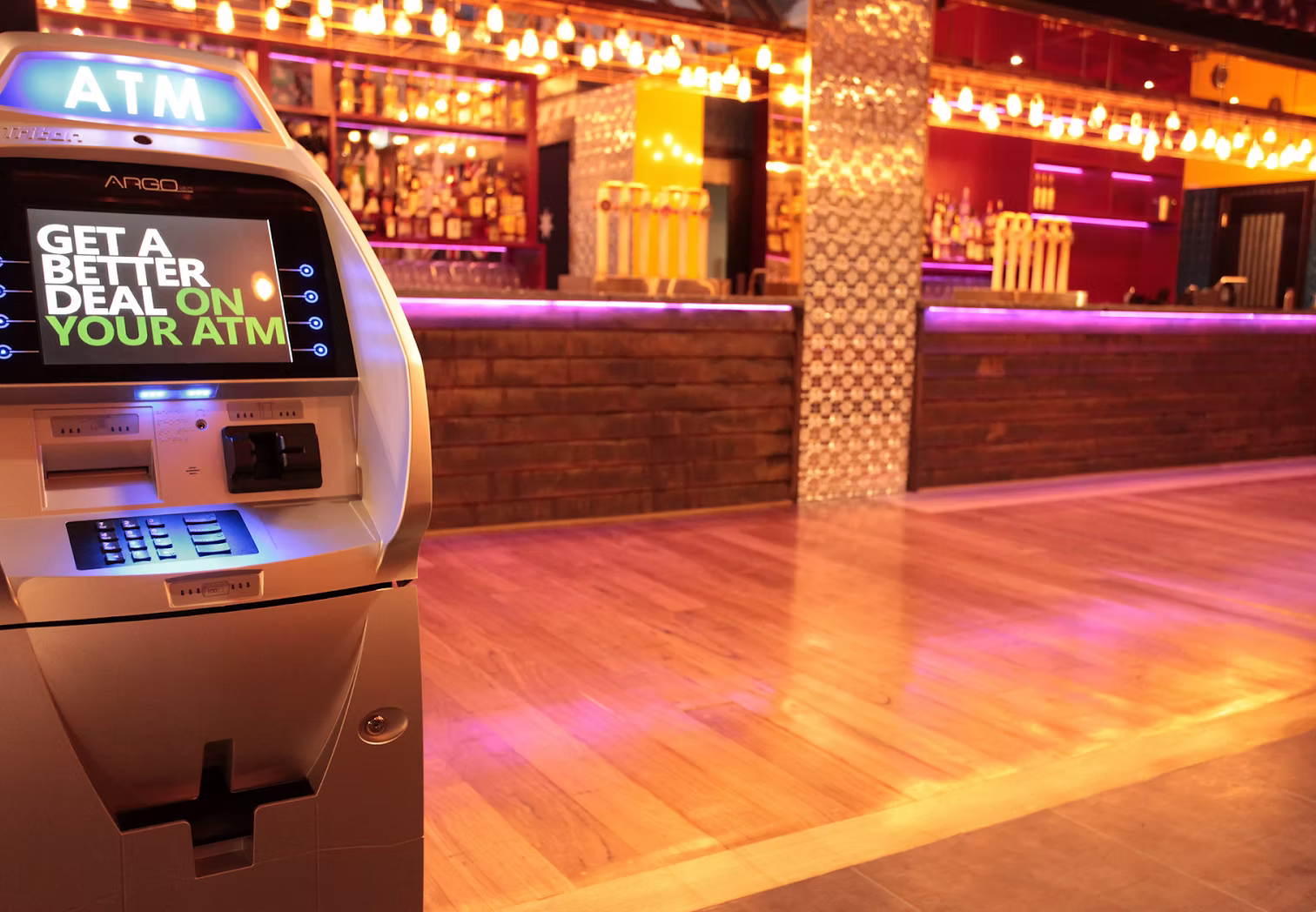 Modern ATM machine layout inside a venue